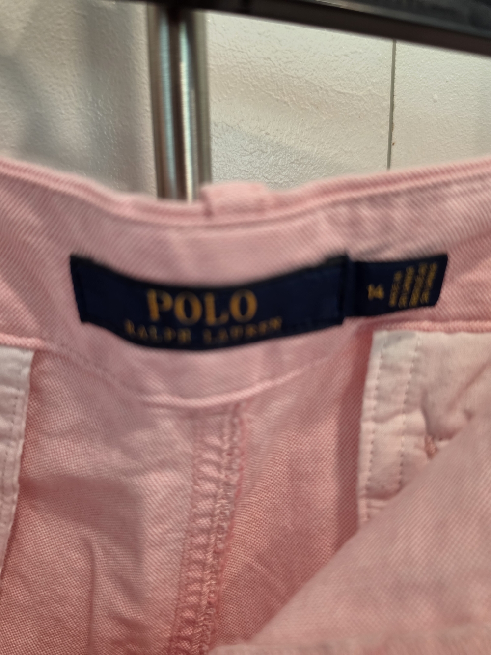 Polo by Ralph Lauren Light Pink Cotton Chino Shorts Size 14 - Picture 3 of 3
